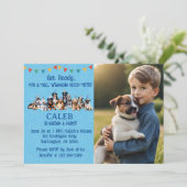 Gepersonaliseerde puppy hond verjaardag kaart (Staand voorkant)