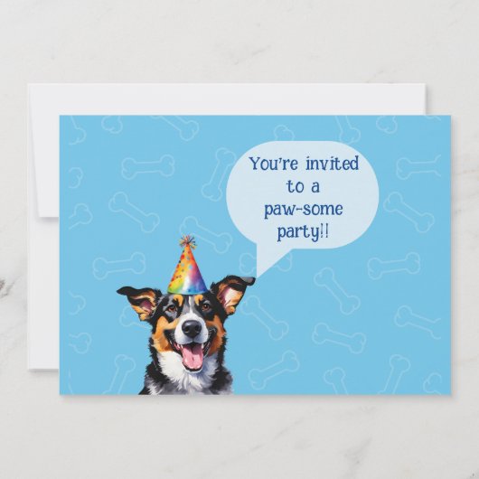 Gepersonaliseerde puppy hond verjaardag kaart (Achterkant)