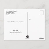 Gepersonaliseerde Puppy Kerst Groet Briefkaart (Achterkant)
