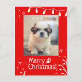 Gepersonaliseerde Puppy Kerst Groet Briefkaart (Voorkant)