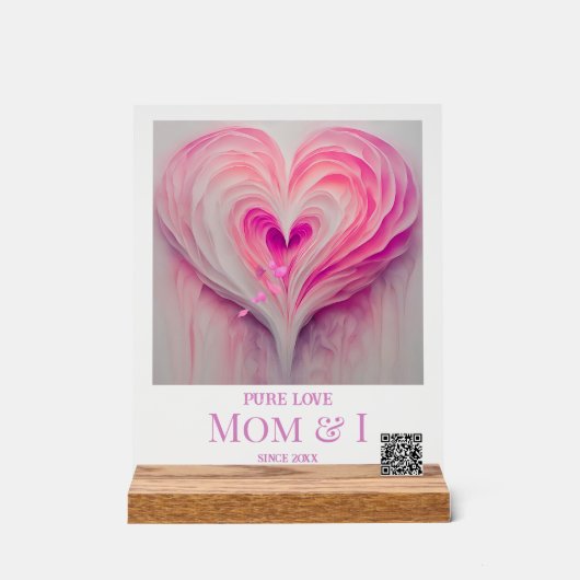 Gepersonaliseerde "Pure Liefde" Mama en ik Acryl Bord (Voorkant)