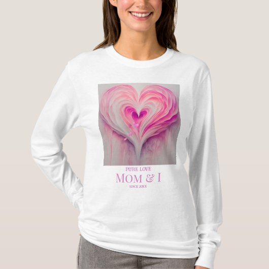 Gepersonaliseerde "Pure Liefde" Mama en ik T-shirt (Voorkant)