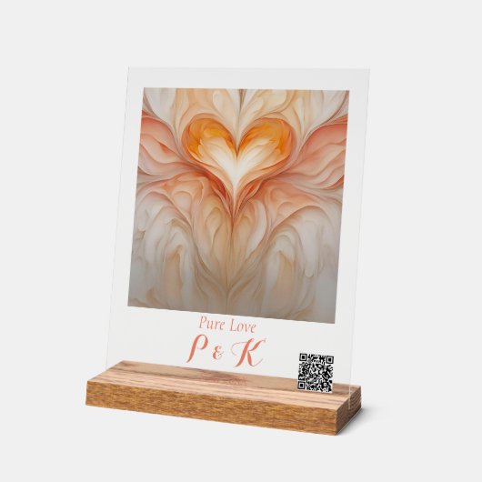 Gepersonaliseerde "Pure Love" Monogram voor echtpa Acryl Bord (Hoek)
