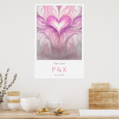 Gepersonaliseerde "Pure Love" Monogram voor echtpa Poster (Keuken)