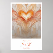 Gepersonaliseerde "Pure Love" Monogram voor echtpa Poster (Voorkant)