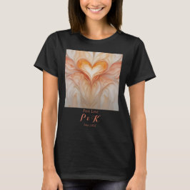 Gepersonaliseerde "Pure Love" Monogram voor echtpa T-shirt