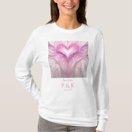 Gepersonaliseerde "Pure Love" Monogram voor echtpa T-shirt