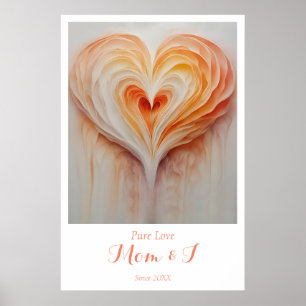 Gepersonaliseerde "Pure Love" Wall Art - Mama en i Poster