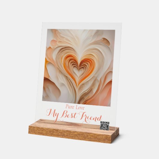 Gepersonaliseerde "Pure Love" Wall Art - Mijn best Acryl Bord (Hoek)