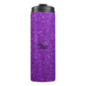 Gepersonaliseerde Purple Glitter Aangepaste naam Thermosbeker (Voorkant)