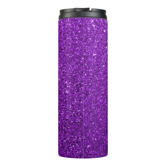 Gepersonaliseerde Purple Glitter Aangepaste naam Thermosbeker (Achterkant)