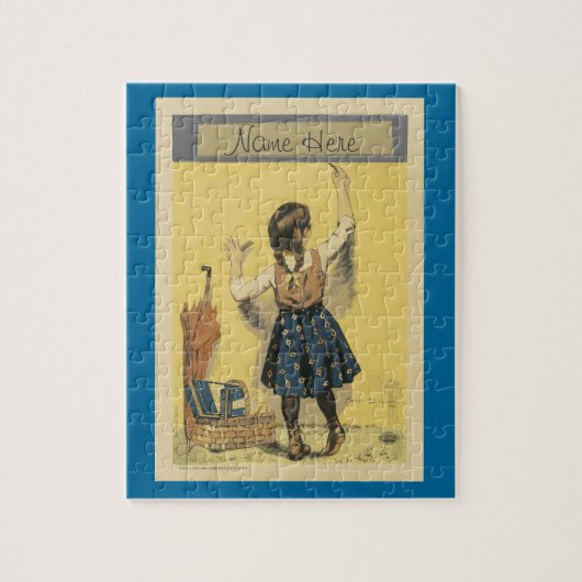 Gepersonaliseerde puzzel - Meisje dat op de muur s Legpuzzel (Verticaal)