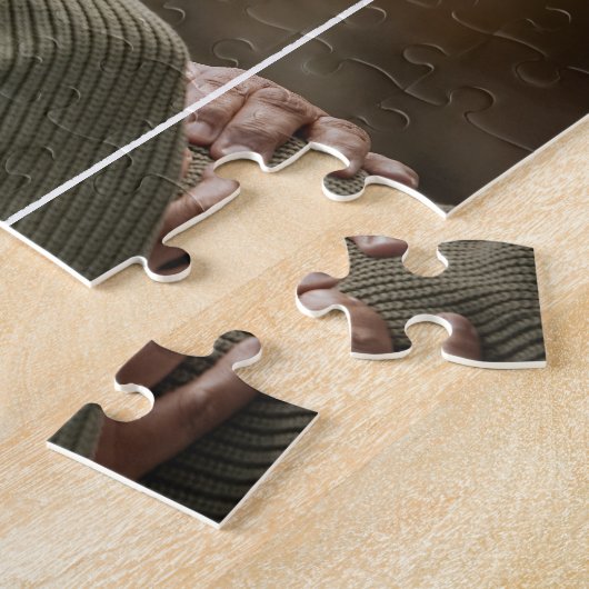 Gepersonaliseerde puzzel met Jouw tekst- en accent Legpuzzel (Zijkant)