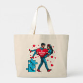 Gepersonaliseerde puzzel van liefde - Mijn ontbrek Grote Tote Bag (Achterkant)