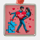 Gepersonaliseerde puzzel van liefde - Mijn ontbrek Metalen Ornament (Voorkant)