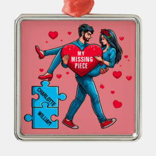 Gepersonaliseerde puzzel van liefde - Mijn ontbrek Metalen Ornament