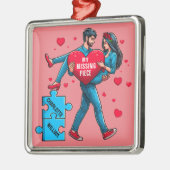 Gepersonaliseerde puzzel van liefde - Mijn ontbrek Metalen Ornament (Links)