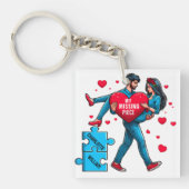 Gepersonaliseerde puzzel van liefde - Mijn ontbrek Sleutelhanger (voorkant)