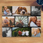 Gepersonaliseerde Puzzle 9 Photo Collage in Black  Legpuzzel<br><div class="desc">Aangepaste 9 foto-puzzel in afgerond zwart lijst. Geweldig voor gezinshereniging,  samenkomen en verjaardagen.</div>