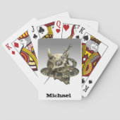 Gepersonaliseerde Python Snake Demon Skull Pokerkaarten (Achterkant)