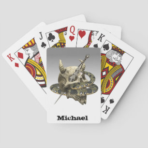 Gepersonaliseerde Python Snake Demon Skull Pokerkaarten
