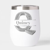 Gepersonaliseerde Q Initiaal Silver Monogram Jouw  (Achterkant)