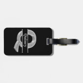 Gepersonaliseerde Q Initiaal Silver Monogram Jouw  Bagagelabel (Achterkant horizontaal)