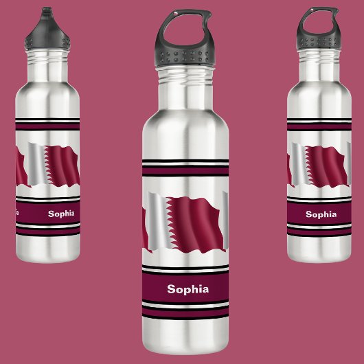 Gepersonaliseerde Qatar vlag terug naar school Waterfles