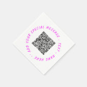 Gepersonaliseerde QR-code Aangepaste tekst servett Servet (Hoek)