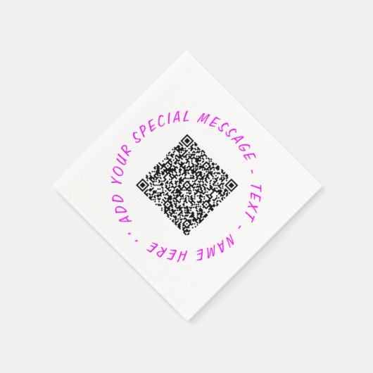 Gepersonaliseerde QR-code Aangepaste tekst servett Servet (Hoek)