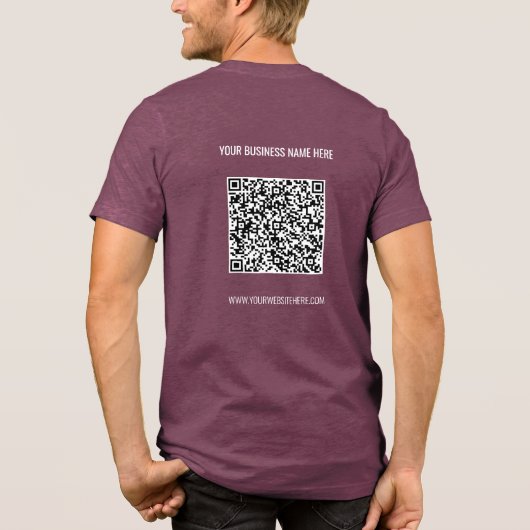 Gepersonaliseerde QR-code Aangepaste tekst Zakelij Tri-Blend Shirt (Achterkant)