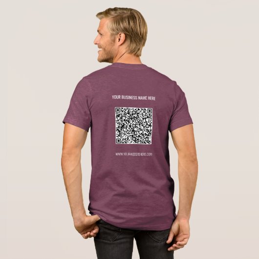 Gepersonaliseerde QR-code Aangepaste tekst Zakelij Tri-Blend Shirt (Voorkant)