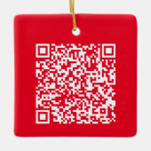 Gepersonaliseerde QR-code aangepaste URL Keramisch Ornament (Voorkant)