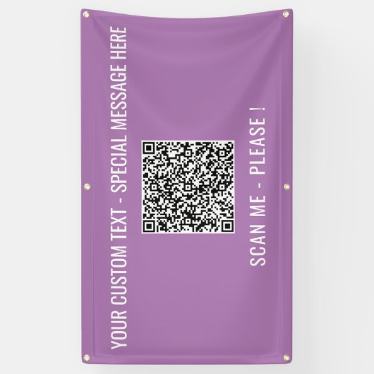 Gepersonaliseerde QR Code Banner Aangepaste tekst (Verticaal)