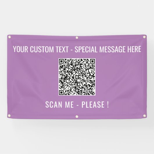 Gepersonaliseerde QR Code Banner Aangepaste tekst (Horizontaal)