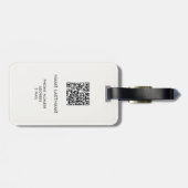 Gepersonaliseerde QR-code Bedrijf Logo + Tekst Bagagelabel (Achterkant horizontaal)