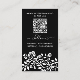 Gepersonaliseerde QR Code Black Earings Display Ka Visitekaartje