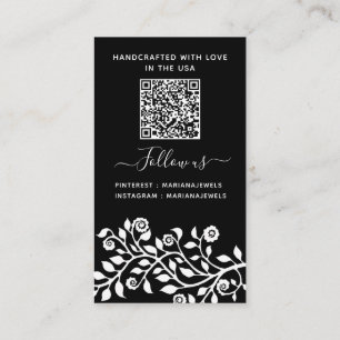 Gepersonaliseerde QR Code Black Earings Display Ka Visitekaartje