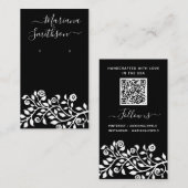 Gepersonaliseerde QR Code Black Earings Display Ka Visitekaartje (Voorkant / Achterkant)