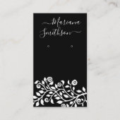 Gepersonaliseerde QR Code Black Earings Display Ka Visitekaartje (Voorkant)