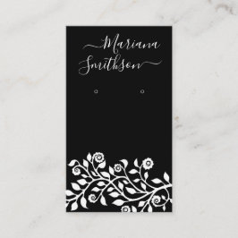 Gepersonaliseerde QR Code Black Earings Display Ka Visitekaartje