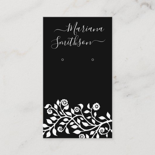 Gepersonaliseerde QR Code Black Earings Display Ka Visitekaartje (Voorkant)