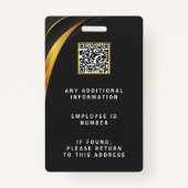 Gepersonaliseerde QR-code Business Logo Profession Badge (Achterkant)