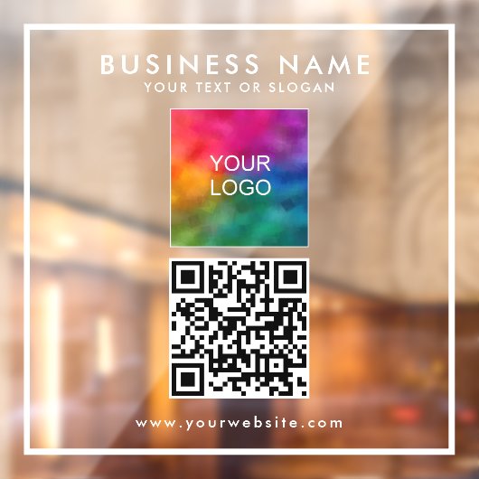 Gepersonaliseerde QR-code Business Logo Tekst Mode Raamsticker (Vel 2)