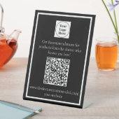 Gepersonaliseerde QR Code Desk Stand Reclamebord Met Voetstuk (Insitu)