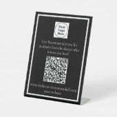 Gepersonaliseerde QR Code Desk Stand Reclamebord Met Voetstuk (Voorkant)