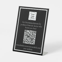 Gepersonaliseerde QR Code Desk Stand Reclamebord Met Voetstuk