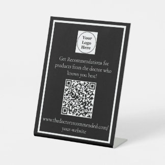 Gepersonaliseerde QR Code Desk Stand Reclamebord Met Voetstuk