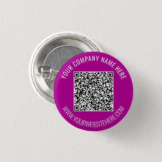 Gepersonaliseerde QR-code en aangepaste tekst Butt Ronde Button 3,2 Cm (Voorkant /achterkant)