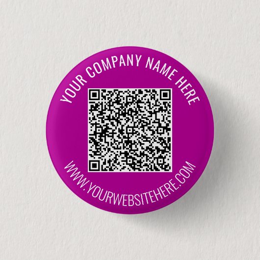 Gepersonaliseerde QR-code en aangepaste tekst Butt Ronde Button 3,2 Cm (Voorkant)